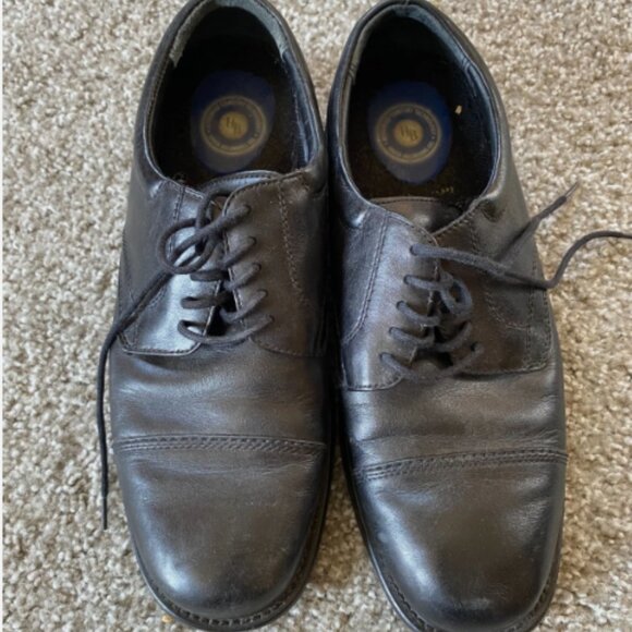 Hunter's Bay Leather Collection Black Men's Lace-up Formal Shoes Size 9 Classic - Picture 1 of 3